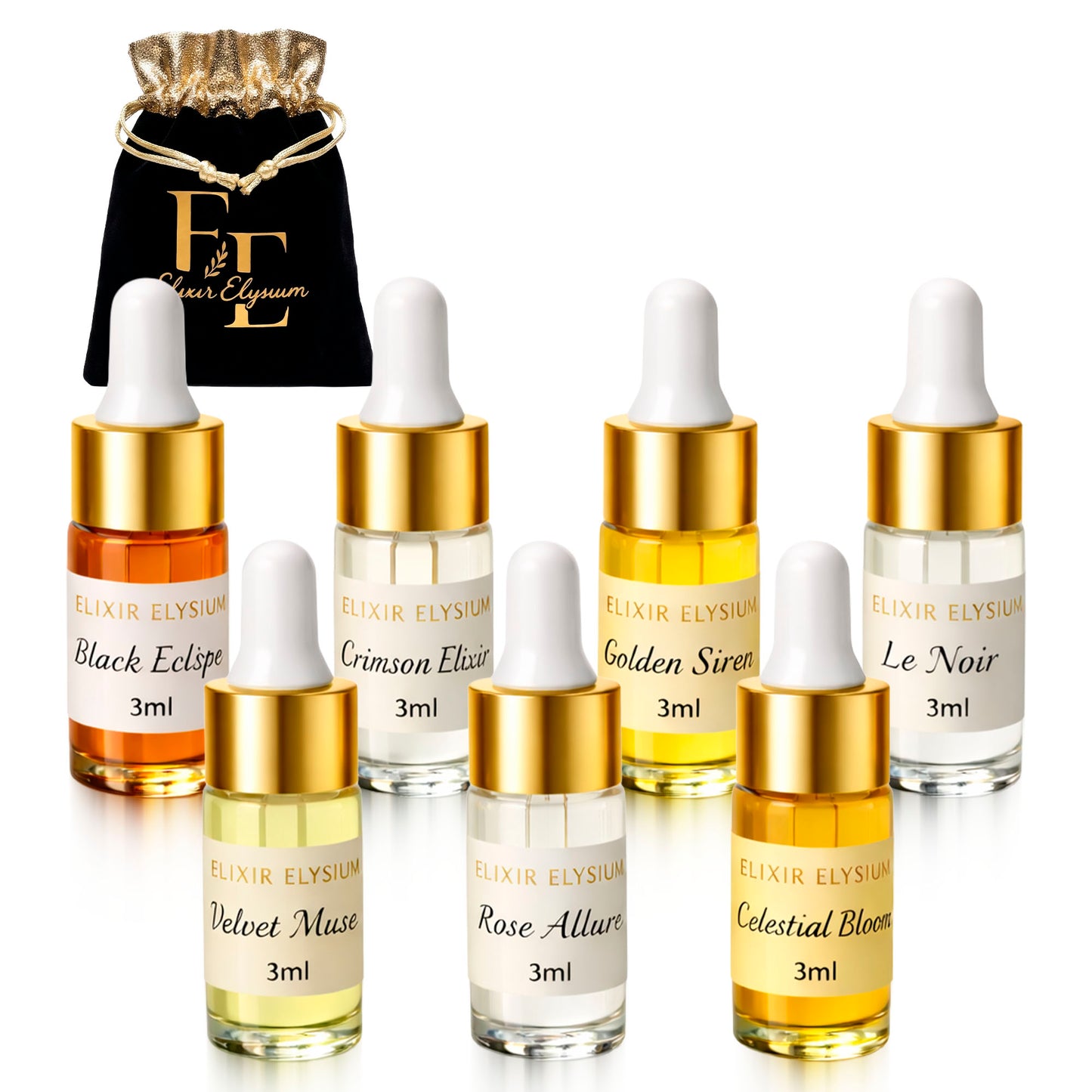 Elixir Discovery Set – 7 Luxury Perfume Oil Samples (3ml Each)